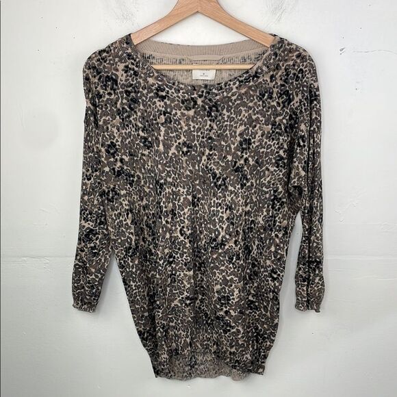Aritzia Wilfred Balzac Leopard print light sweater size Medium - Picture 1 of 14